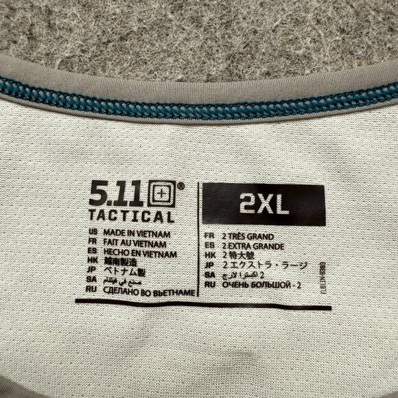 5.11 Tactical Tank Top Men 2XL White Gray Colorblock Performance - Picture 5 of 12
